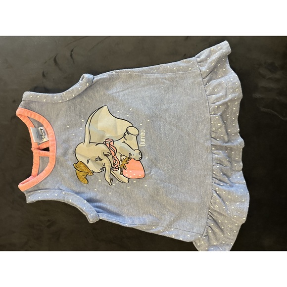 5/$10 Disney Baby blue and pink short sleeve top with dumbo 6-12 months - Picture 1 of 3